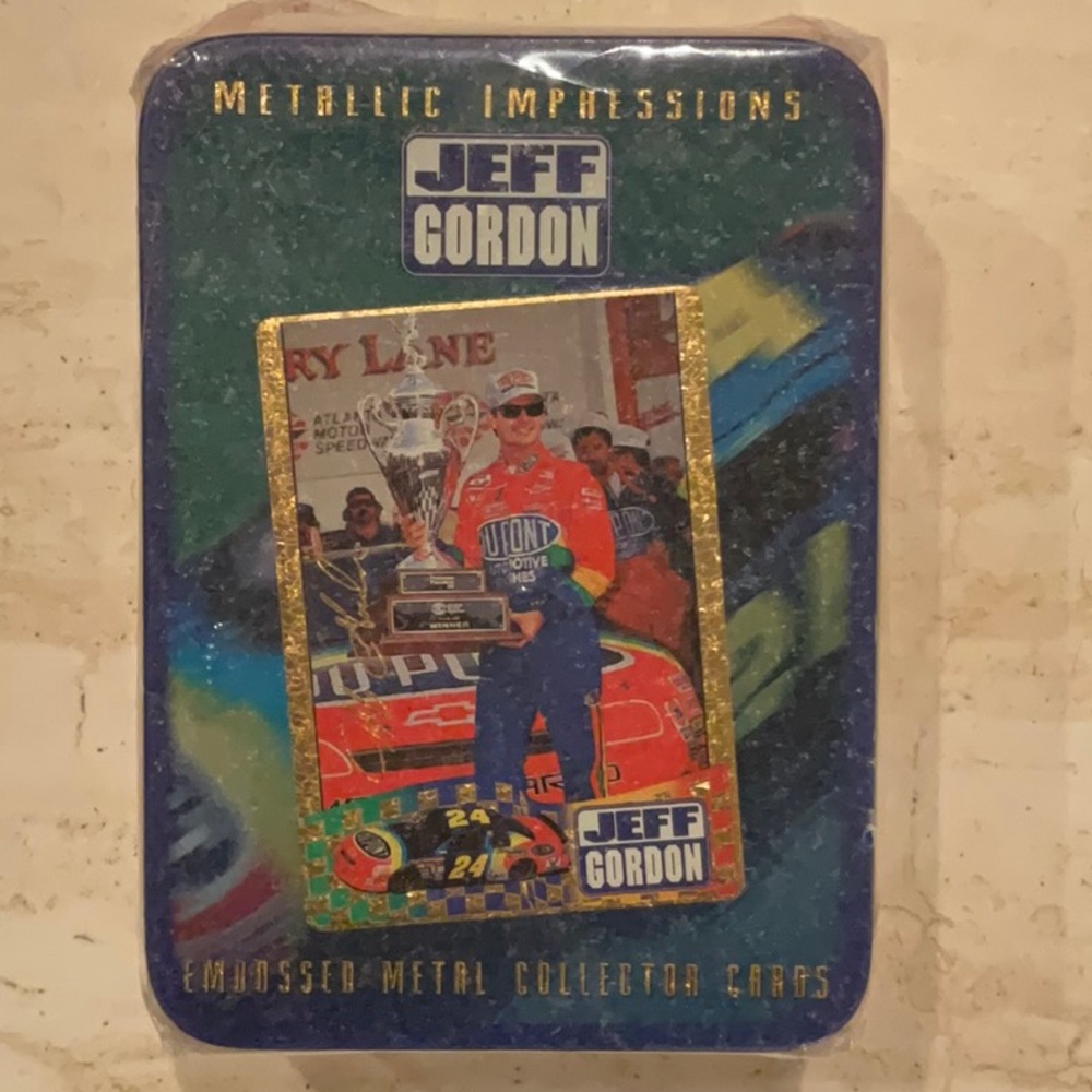 NASCAR Metal Trading Cards 1995 Jeff Gordon Metallic Embossed Vintage New Sealed